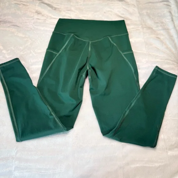 Kamo Fitness Medium Green High Rise Pocket Leggings 25” Inseam - Picture 2 of 6